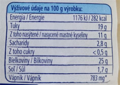 Infografika porovnávajúca nutričné hodnoty bežnej a bezlaktózovej mozzarelly