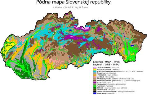Mapa pôdnych typov Slovenska (orientačná)