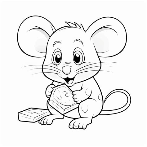 Ilustrácia myši s kúskom syra