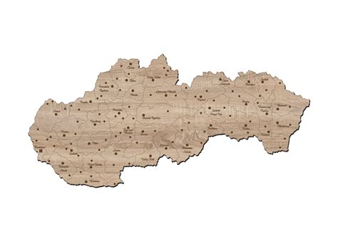 Mapa Slovenska s vyznačenými mestami s bio a vegánskymi predajňami