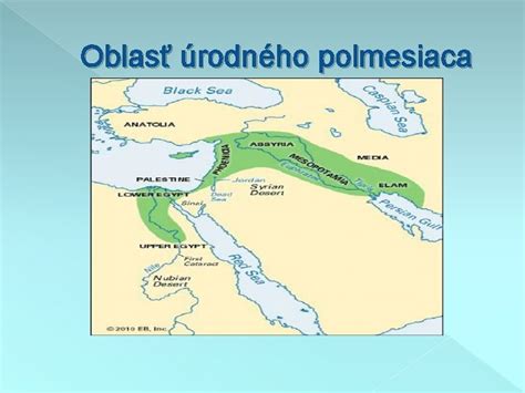 Mapa úrodného polmesiaca, kolísky civilizácie a poľnohospodárstva