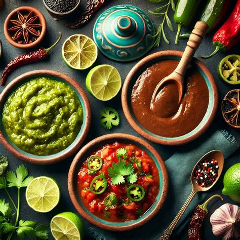 Ilustrácia zložiek omáčky mole