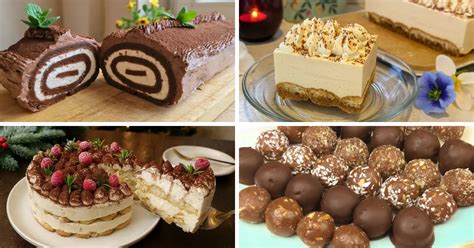 Rozmanitosť nepečených dezertov s mascarpone