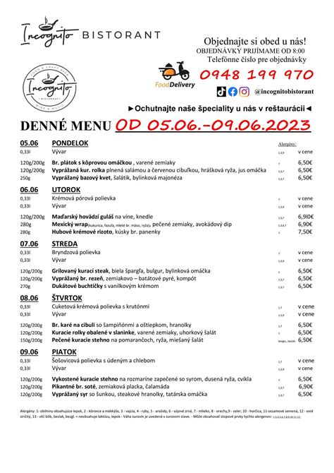 Príklad denného menu