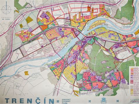 Mapa mesta Trenčín s vyznačením lokalít