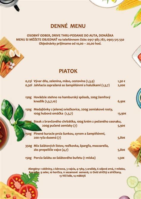 Príklad jedla z denného menu