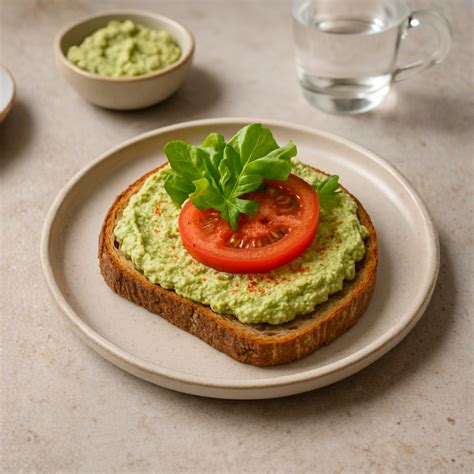 Čerstvá avokádová nátierka s tofu na chlebe