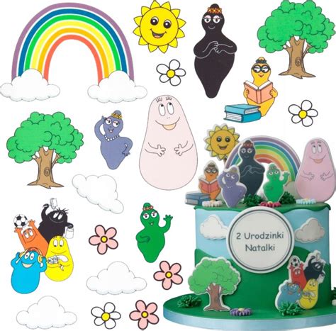 Príklady jedlých figúrok a zápichov na tortu