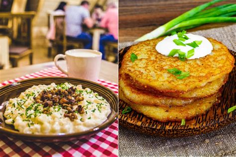 Koláž rôznych slovenských zemiakových jedál