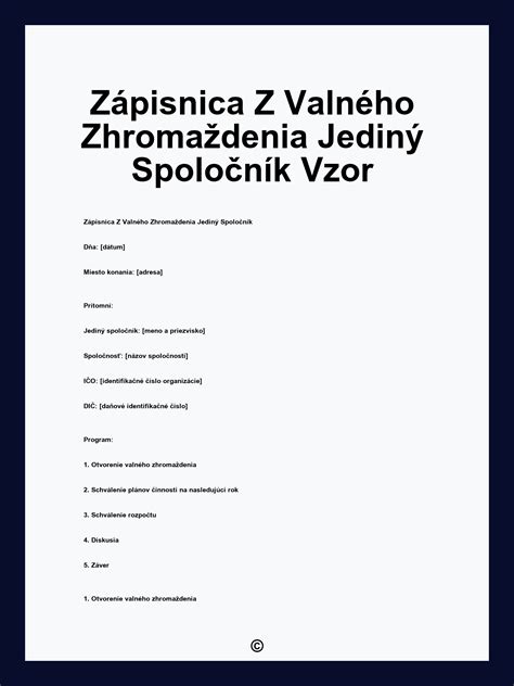 Ilustrácia zápisnice z valného zhromaždenia