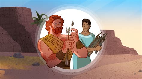 Ilustrácia biblického príbehu Jakuba a Ezaua