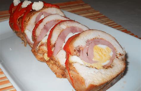 Kuracia roláda plnená slivkami a šunkou