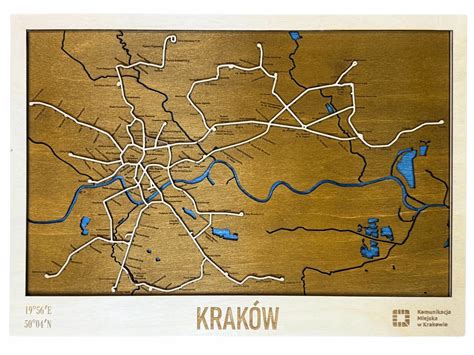 Mapa Krakova s vyznačenými gastronomickými bodmi