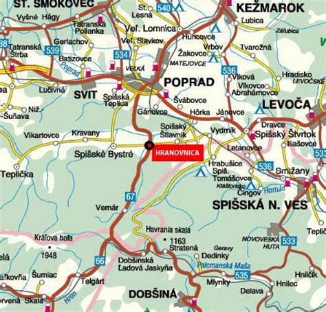 Mapa okolia pekárne Kvások