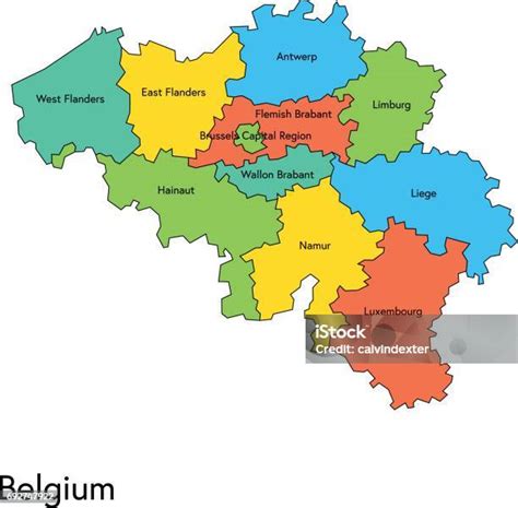 Mapa Belgicka s vyznačenými provinciami