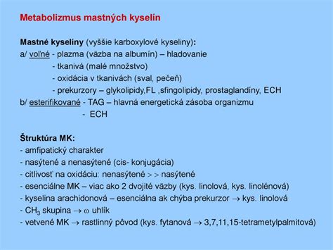 štruktúra mastných kyselín v bravčovej masti