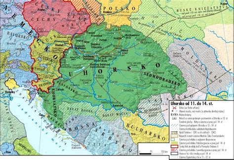 Mapa Uhorska v období stredoveku