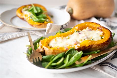 pečená tekvica so šampiňónmi