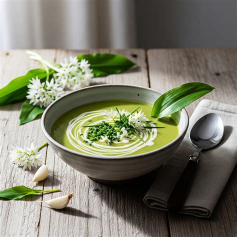 Ilustrácia medvedieho cesnaku v lesnom prostredí