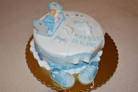 detská torta na krst pre chlapčeka s motívom vláčika