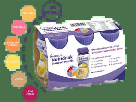 Obaly rôznych príchutí Nutridrinku