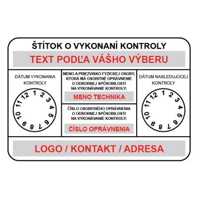 Štítok s údajmi o výkone elektrickej rúry