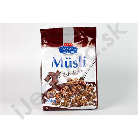 Výživové hodnoty müsli s čokoládou a orechami