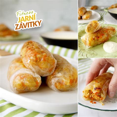 Hotové jarné závitky pripravené na podávanie