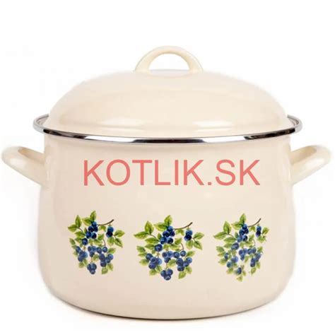 Smaltovaný hrniec s čičmianskym vzorom