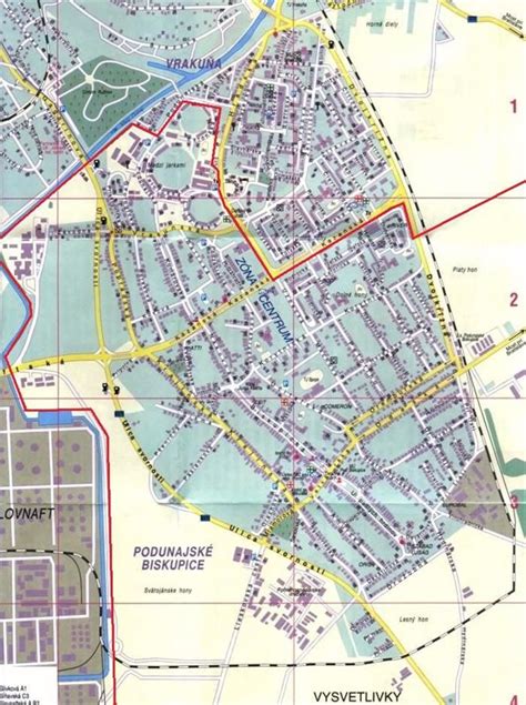 Mapa bratislavskej mestskej časti Rača