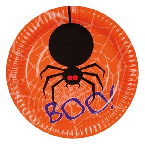 Halloweenske papierové taniere s tekvicami
