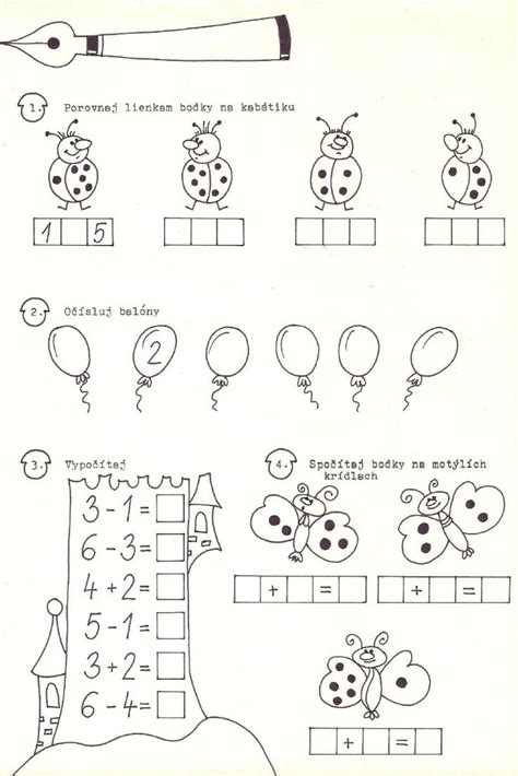 pracovný list s matematickými úlohami pre deti