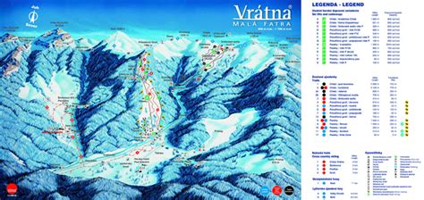 Mapa lyžiarskeho strediska Vrátna
