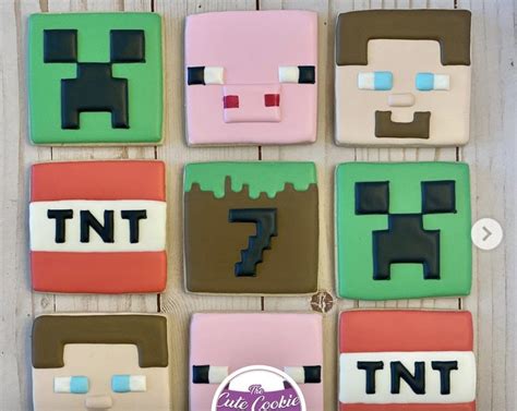 Ukážka zdobených Minecraft cookies