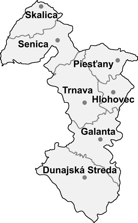 Mapa Trnavského kraja