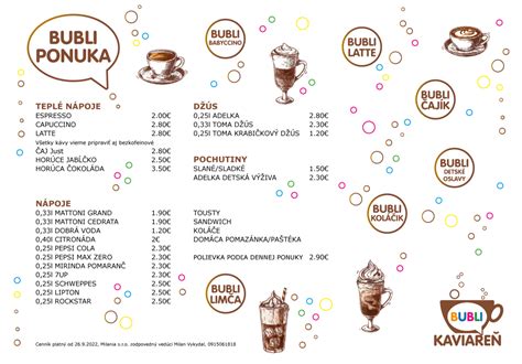 Ponuka panini v kaviarni 