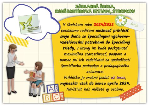 Informácie pre rodičov