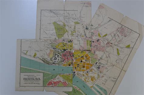 Mapa Bratislavy s vyznačením historických pekární