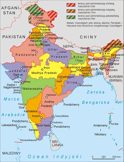 Mapa Indie a Pakistanu