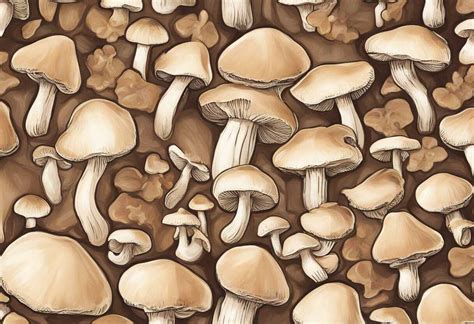 Ilustrácia rôznych druhov šampiňónov