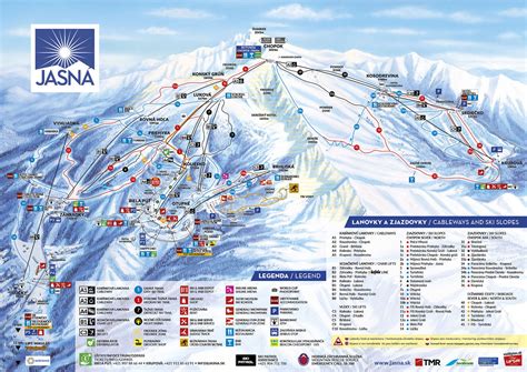 Mapa trás lanoviek na Chopok