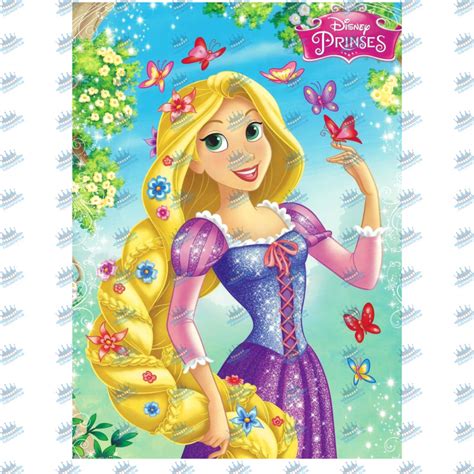 Jedlý obrázok s princeznou Rapunzel na torte