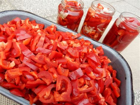 zavárané papriky v oleji