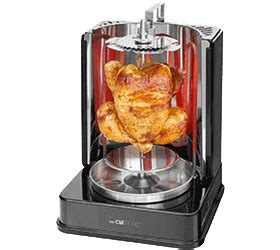 Elektrický gril na kura s rotujúcim ražňom