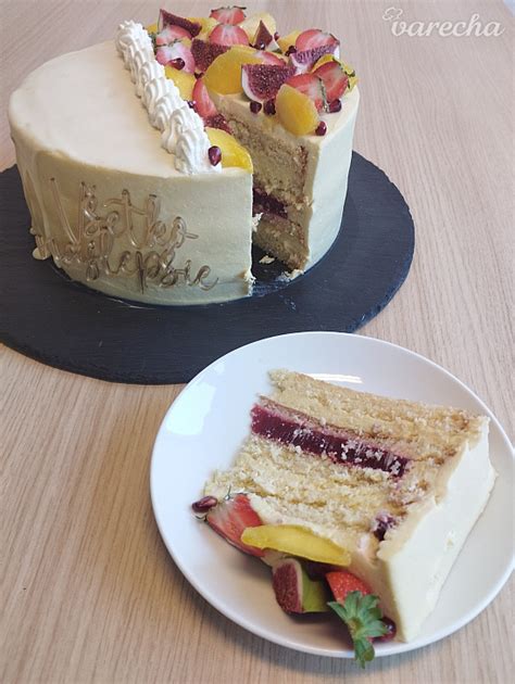 citrónová torta s malinovým želé