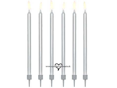 Strieborné tortové sviečky