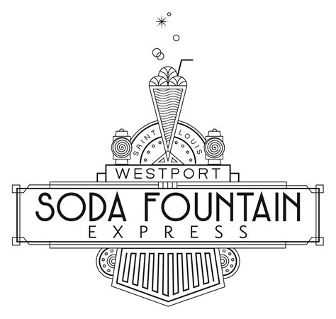 Ilustrácia historického amerického zmrzlinového baru (soda fountain)