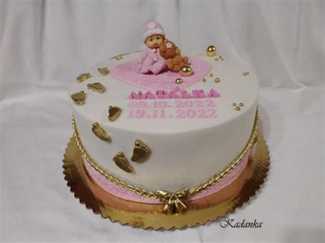 Krstinová torta pre dievčatko s motívom anjelika