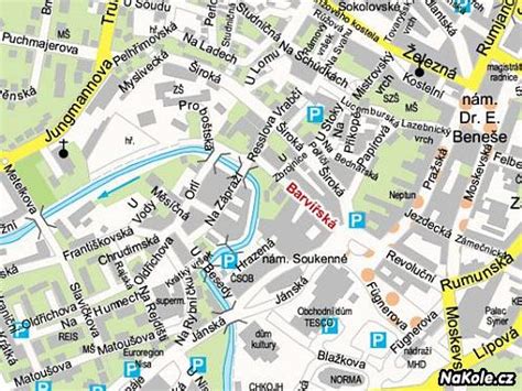 Mapa Michaloviec s vyznačením Partizánskej ulice