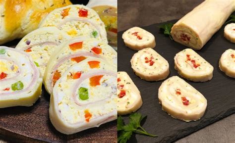 Servírovaná Veľkonočná syrová roláda na obloženej mise